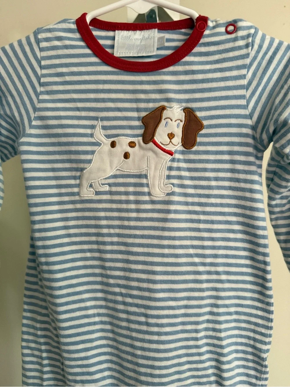 Little English Dog Appliqué Romper